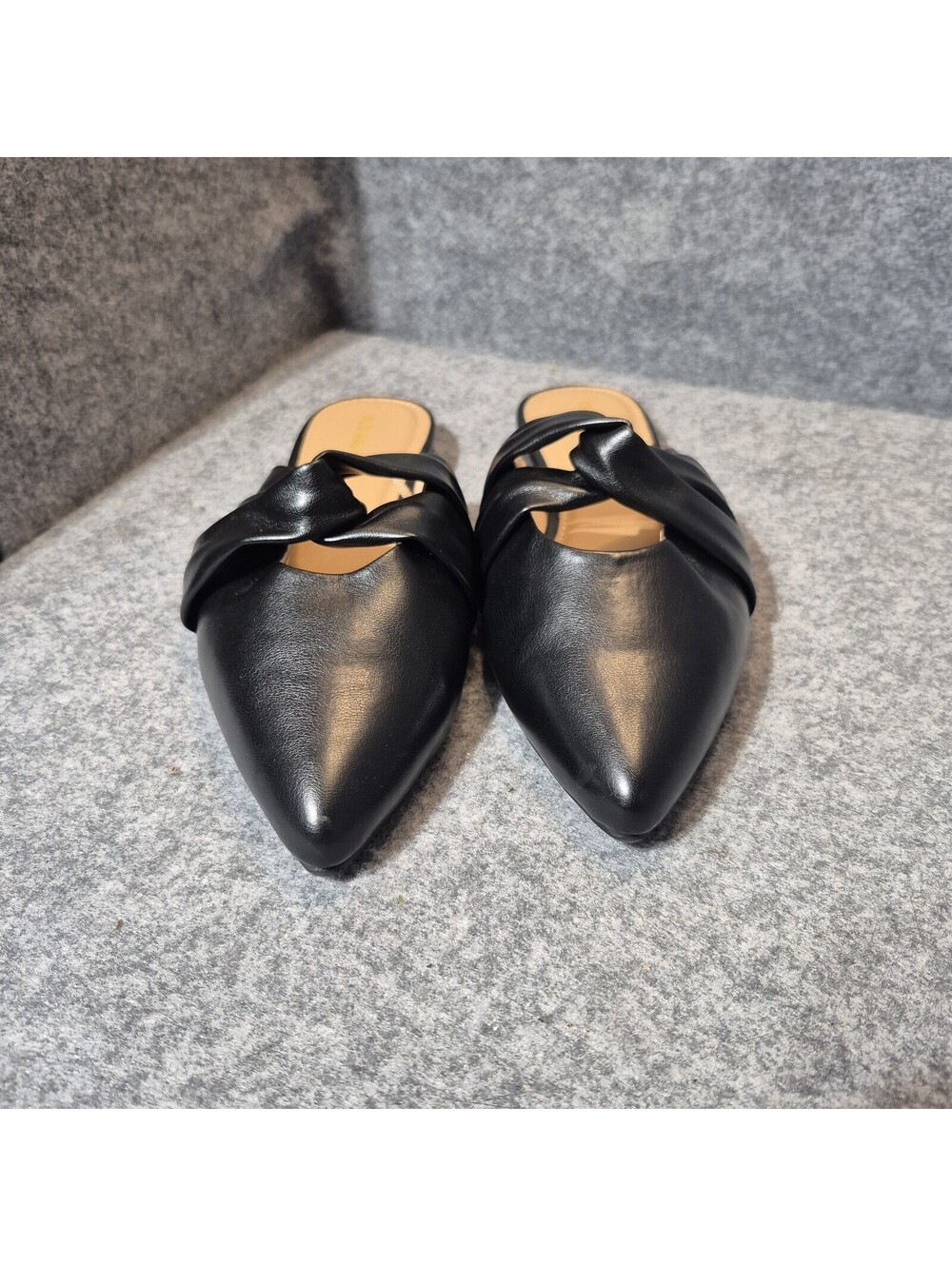 Old Navy Pointy Twist Black Jack Mules Slip Ons Shoes Size 7 Dressy Casual